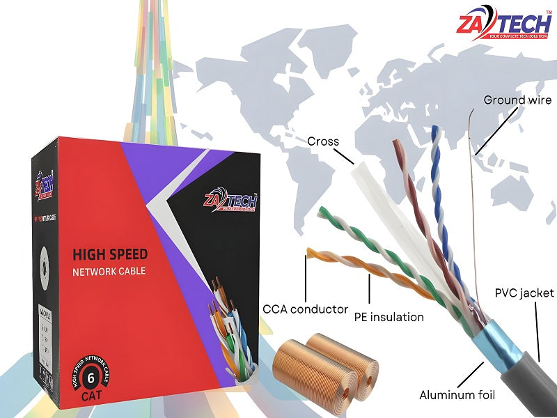 ZATECH Cat6 305M Ftp 0.37 Mm Network Cab