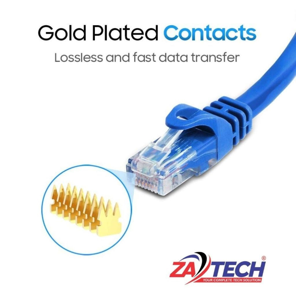 ZATECH Cat6 UTP Network Cable 50m - RJ45, CCA AWG24, Grey Ethernet Lead