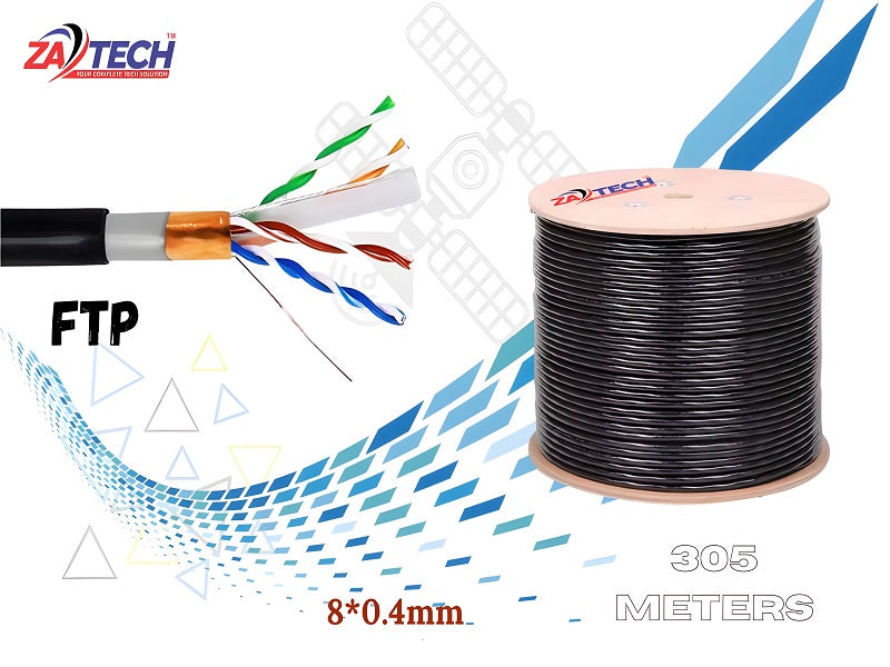 ZATECH Cat6 305Mtr Outdoor Full Copper