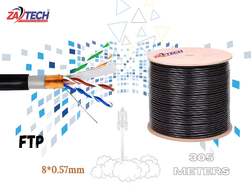 ZATECH Cat6 305Mtr Outdoor Full Copper