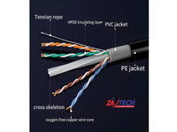ZATECH Cat6 305Mtr Outdoor Blk Network