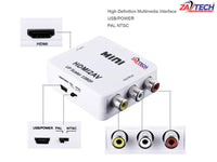 ZATECH Convertor Hdmi 2Av Up Scaler 1080