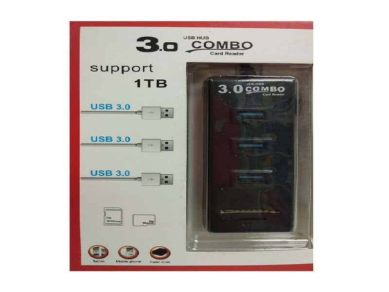 ZATECH  Card Reader + 3 Port Hub Usb 3.0