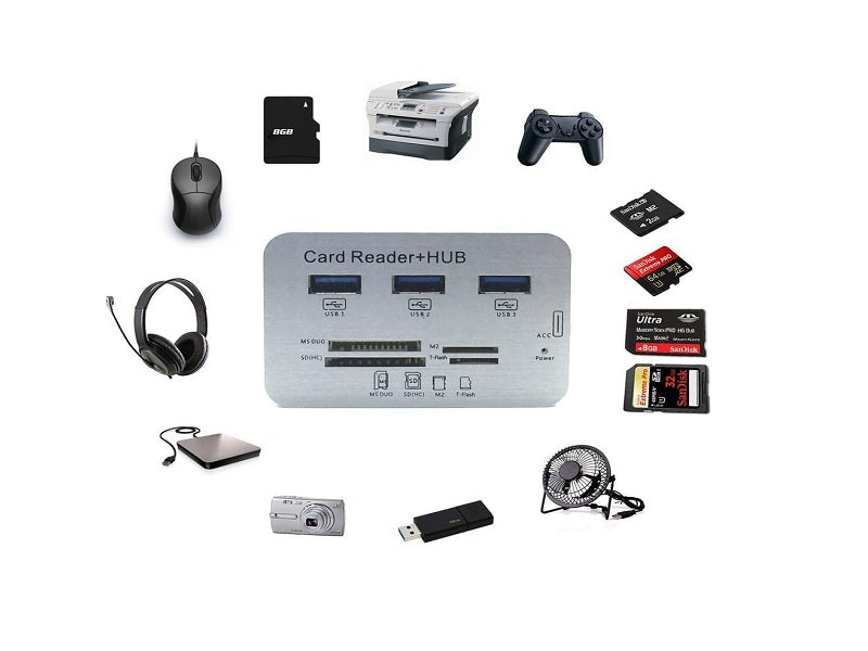 ZATECH 4In1 Card Reader+3P Hub Usb3.0