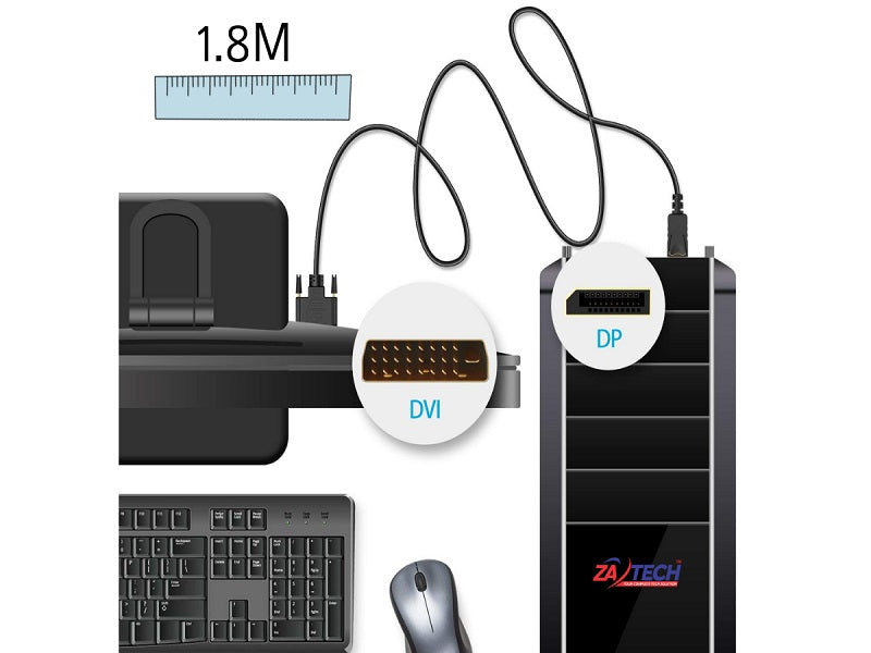 ZATECH Display 2 Dvi 1.8 Mtr Cable