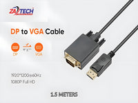 ZATECH Display To Vga 1.8 Mtr Cable