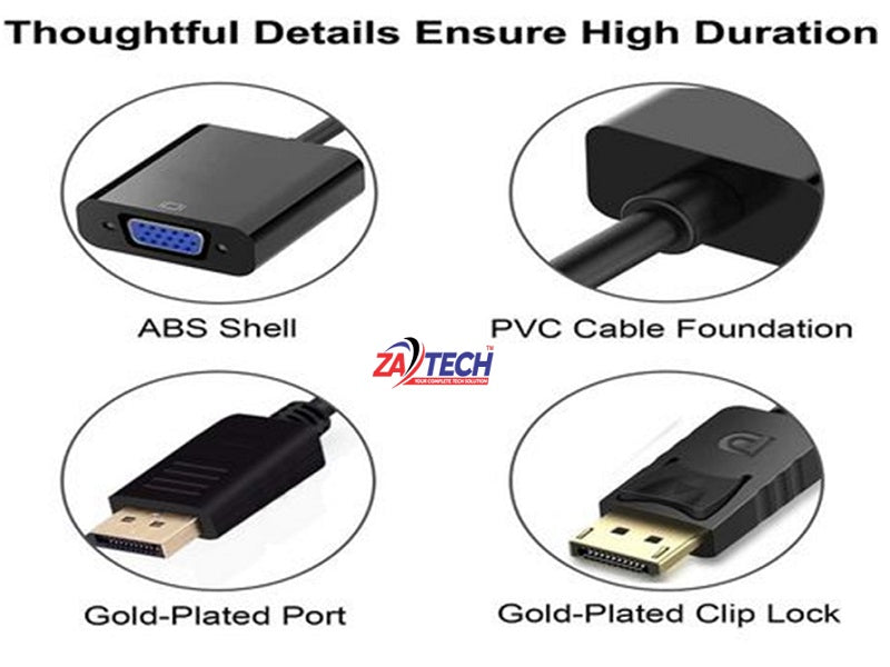 ZATECH Display To Vga Female Adapter