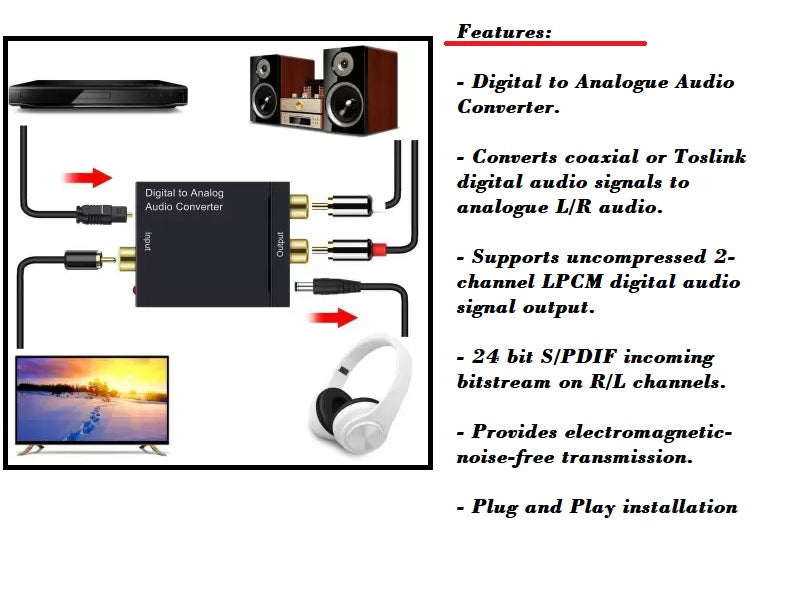 ZATECH Digital To Analogue Audio Convert