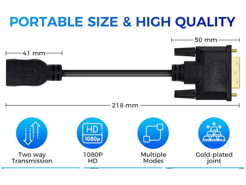 ZATECH Dvi Male To Hdmi Female Adapter