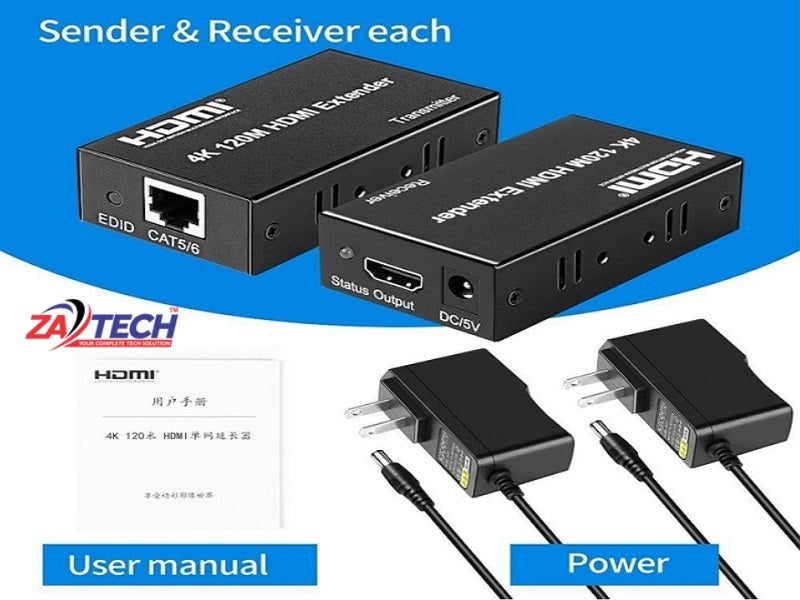 ZATECH 4K Hdmi Extender 120 Mtr