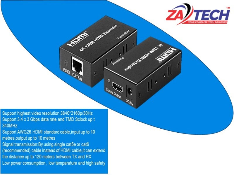 ZATECH 4K Hdmi Extender 120 Mtr