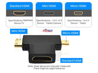 ZATECH Mini Hdmi + Micro Hdmi To Hdmi