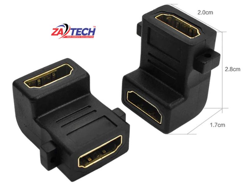ZATECH Hdmi Female To Hdmi Female 90Degr