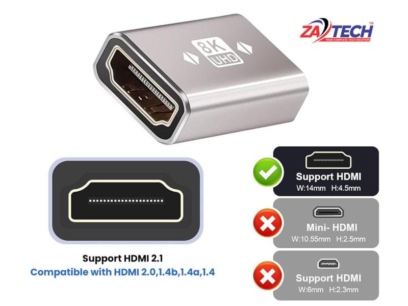 ZATECH Hdmi Female To Hdmi Female-8K