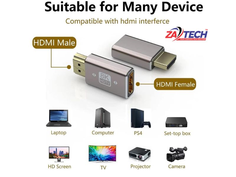 ZATECH Hdmi male To Hdmi Female-8K