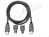 ZATECH Hdmi 3 In 1 Cable Mini-Micro-Hdmi