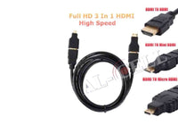 ZATECH Hdmi 3 In 1 Cable Mini-Micro-Hdmi