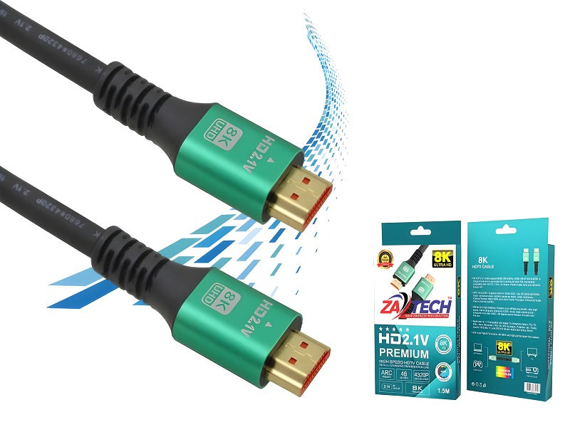 ZATECH Hdmi Cable 1.5 Mtr 4k/8K Hdtv 2.1