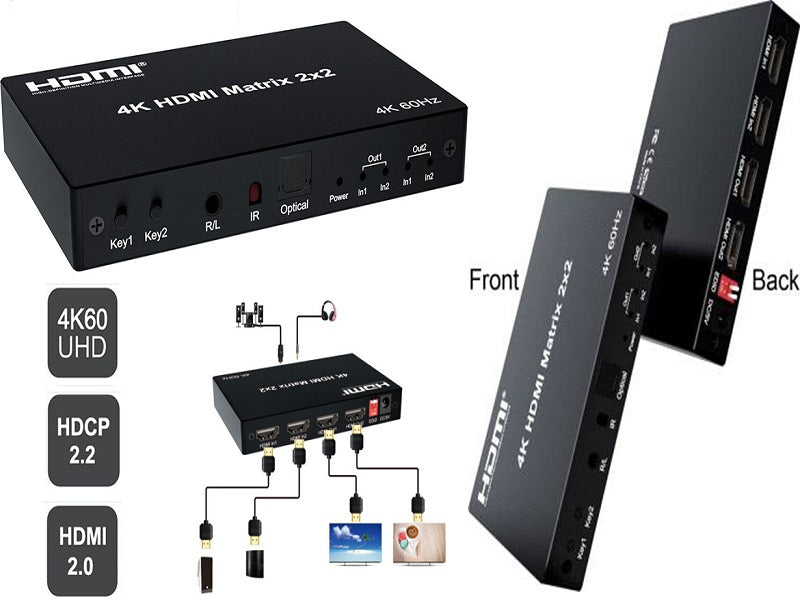 ZATECH Hdmi Matrix 2X2 4K@60Hz