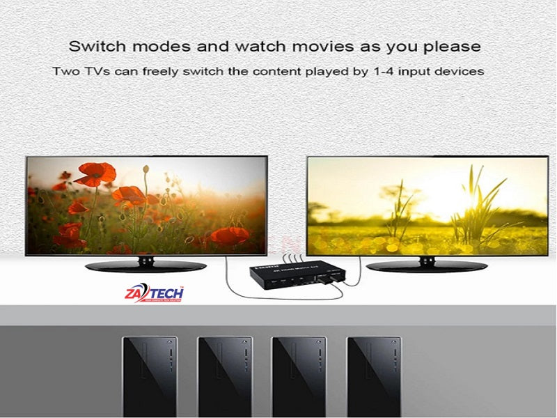 ZATECH Hdmi Matrix 4X2 - 4K@60Hz