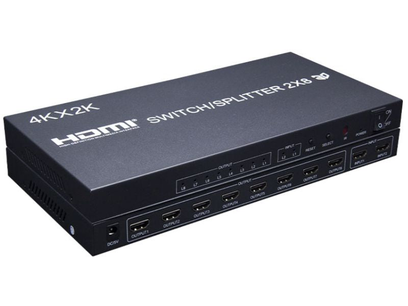 ZATECH 2X8 Port 4K Hdmi Switch 4X Splitt