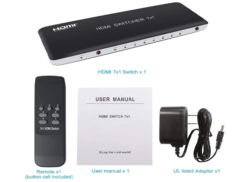 ZATECH 7 Port 4K Hdmi Switch + Rem 60Hz