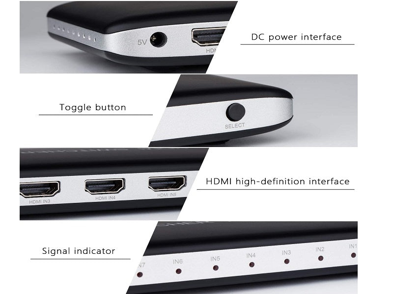 ZATECH 7 Port 4K Hdmi Switch + Rem 60Hz