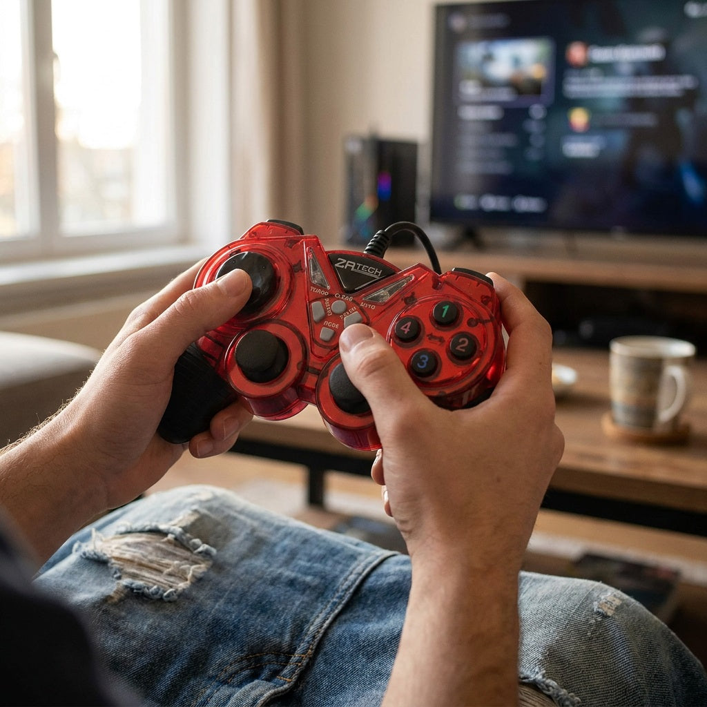 ZATECH L2000 USB Analog Gamepad - 12-Button, Dual Vibration, Turbo