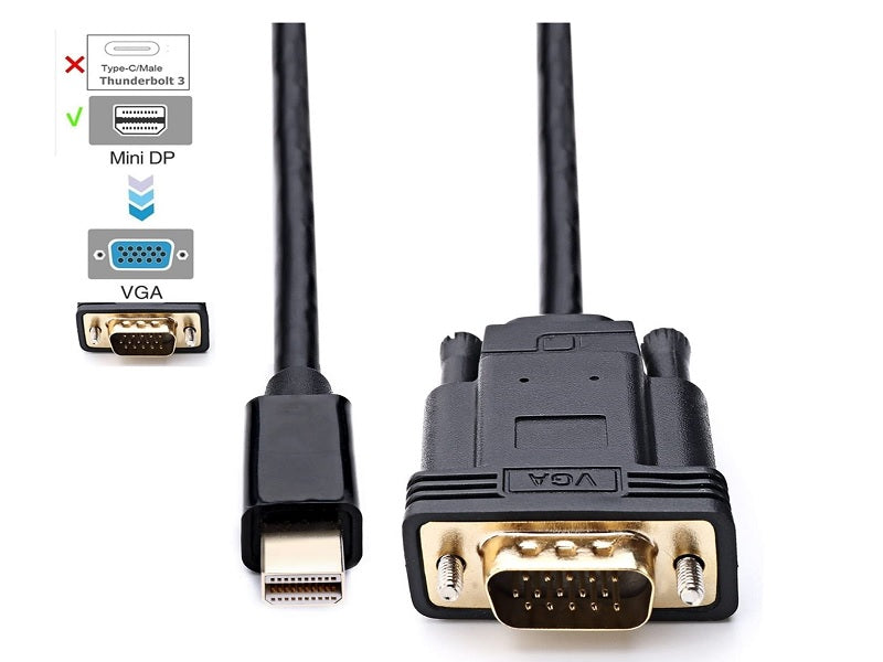 ZATECH Mini Display To Vga 1.8 Mtr Cable