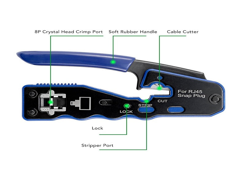 ZATECH Network Tool Kit Rj45 8P+6P Cutte