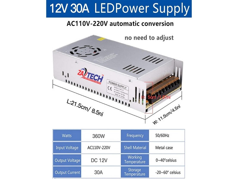 ZATECH CCTV Indoor 18Ch Power Supply