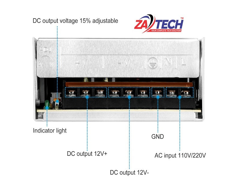 ZATECH CCTV Indoor 18Ch Power Supply