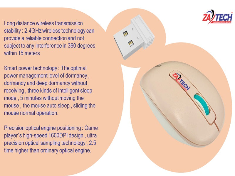 ZATECH Wireless Mouse Q10 Purple