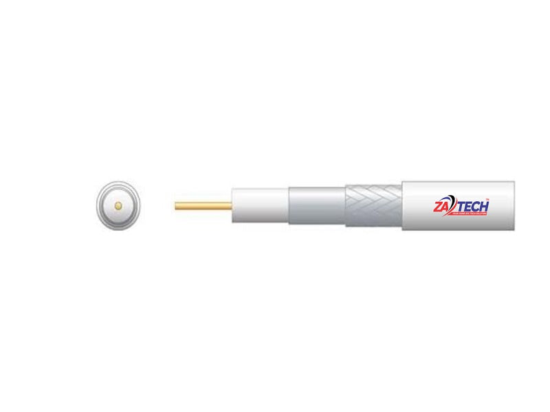ZATECH Rg6  Approx 100Mtr 64 Braid White