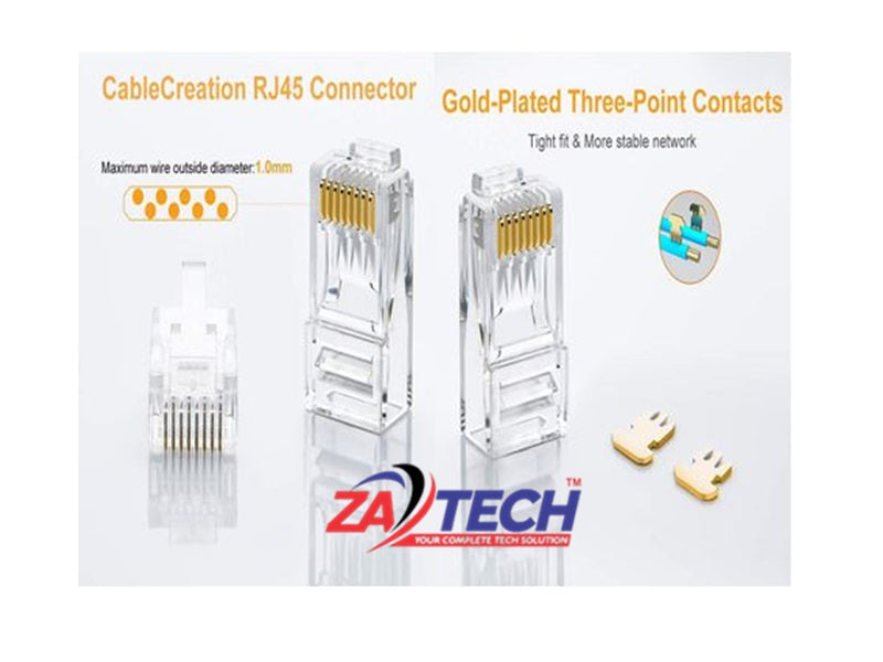 ZATECH Rj45 -Cat6  Connector 100 Pck