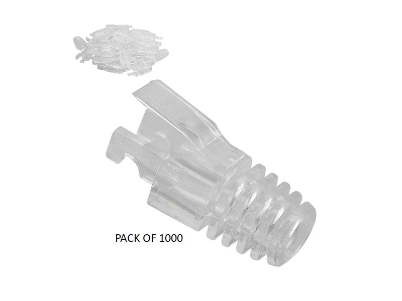 ZATECH Rj45 Clear Rubber Boots 1000 Pack