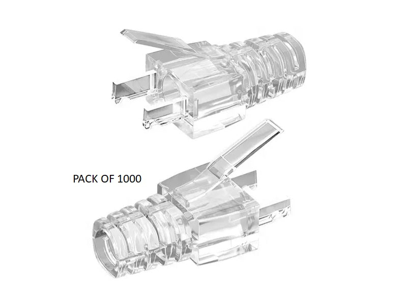 ZATECH Rj45 Clear Rubber Boots 1000 Pack