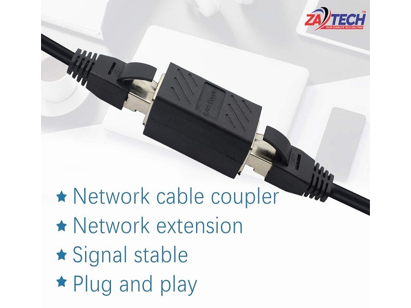 ZATECH Splitter Rj45 Fem To 1 Female Blk