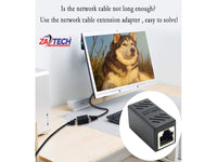 ZATECH Splitter Rj45 Fem To 1 Female Blk