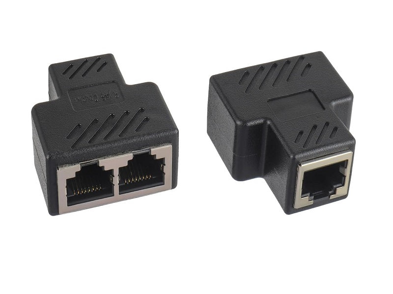 ZATECH Splitter Rj45 Fem To 2 Female Blk
