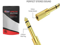 ZATECH Gold Stereo 6.5 Male To 3.5 Femal