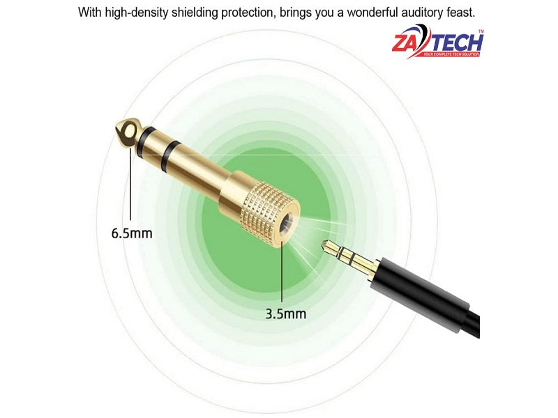 ZATECH Gold Stereo 6.5 Male To 3.5 Femal