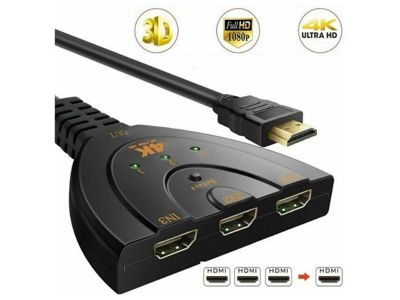 ZATECH 4K 3 Port Hdmi Switcher
