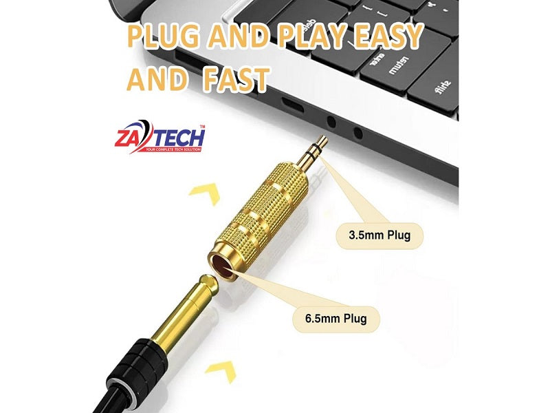 ZATECH Gold Stereo Male 3.5X 6.5 Female