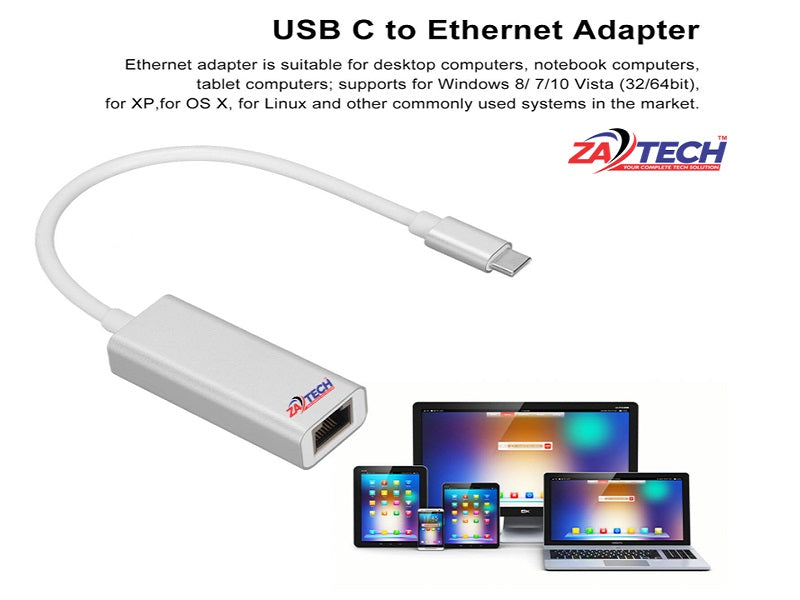 ZATECH Type C 2.0 To 10/100Mbps Lan
