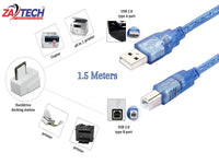 ZATECH Usb Printer Cable 1.5 Mtr