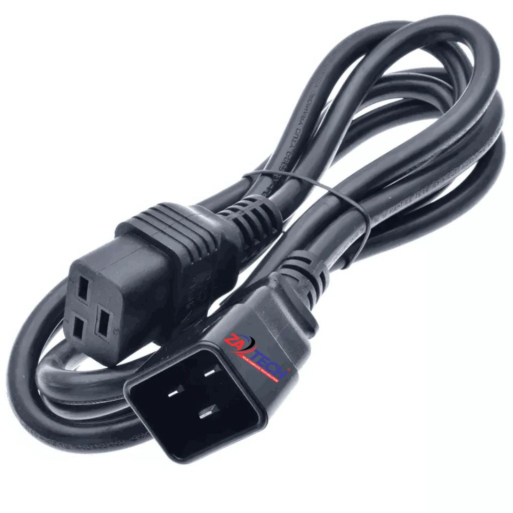 ZATECH IEC C19 to C20 UPS power extension cable, 16A 250V heavy duty (view 2)