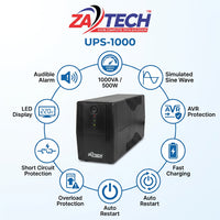 ZATECH 1000VA/500W Power Backup