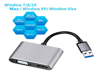 ZATECH Usb 3.0 To Vga + Hdmi Adapter