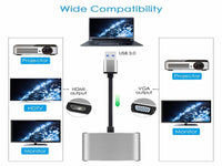 ZATECH Usb 3.0 To Vga + Hdmi Adapter